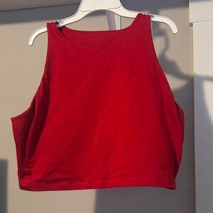 Red Sleeveless Crop Tank Top